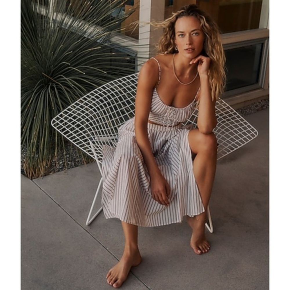 J Crew Crossed draped skirt set in stripe
